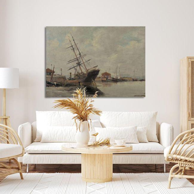Canvas print Ship at harbor Xatzis