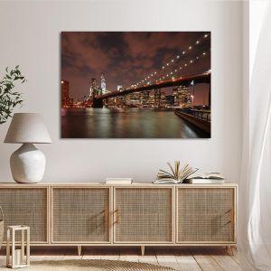 Canvas print New York Brooklyn bridge lights Framed canvas View 1 2