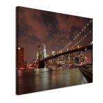 Canvas print New York, Brooklyn bridge lights