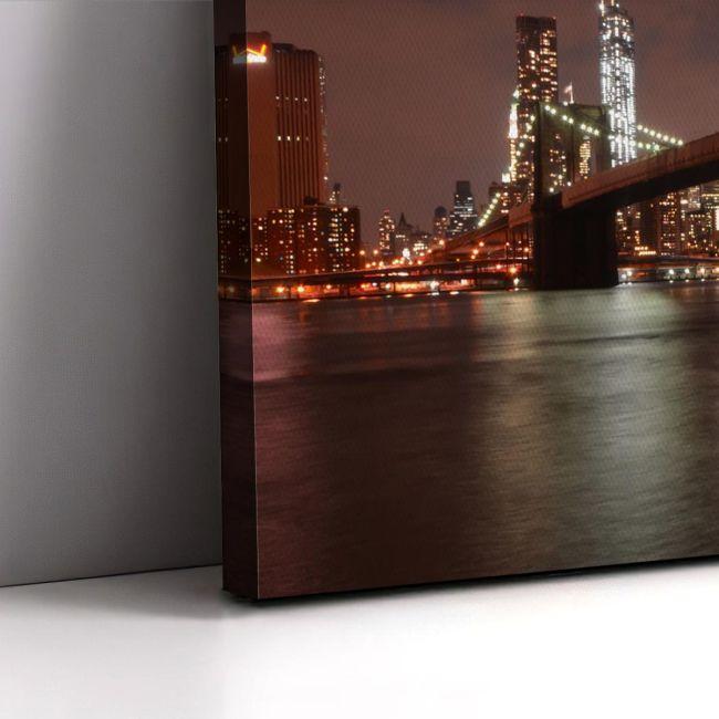 Πίνακας σε καμβά Νέα Υόρκη, Brooklyn bridge lights