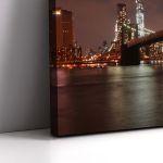 Πίνακας σε καμβά Νέα Υόρκη, Brooklyn bridge lights