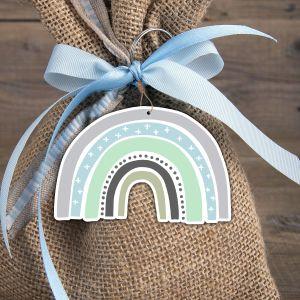 Wooden figure printed rainbow, love stars