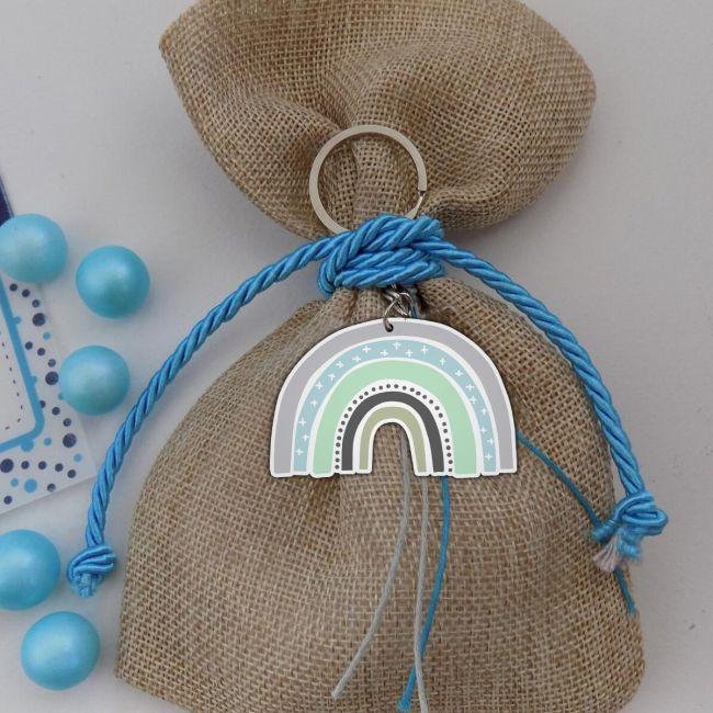 Wooden figure printed rainbow, love stars