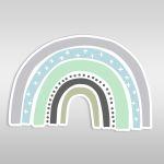 Wooden figure printed rainbow, love stars