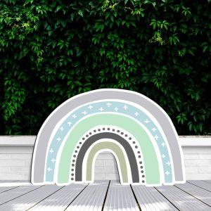 Wooden figure printed Nordic rainbow 3