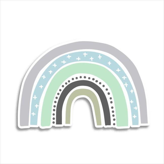 Wooden figure printed Nordic rainbow 3