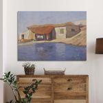Canvas printFisherman's house with a boat, Oikonomou