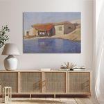 Canvas printFisherman's house with a boat, Oikonomou