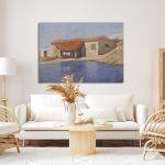 Canvas printFisherman's house with a boat, Oikonomou