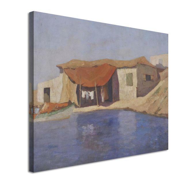 Canvas printFisherman's house with a boat, Oikonomou