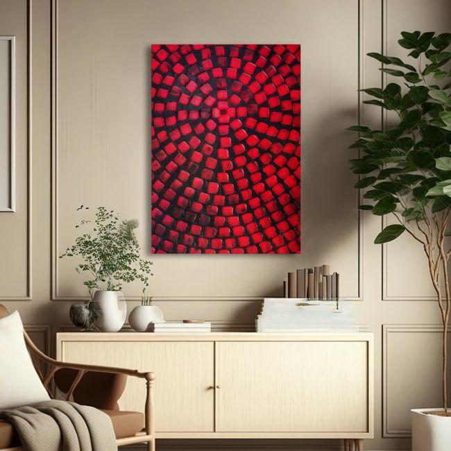 Πίνακας σε καμβά Acrylic red on black II