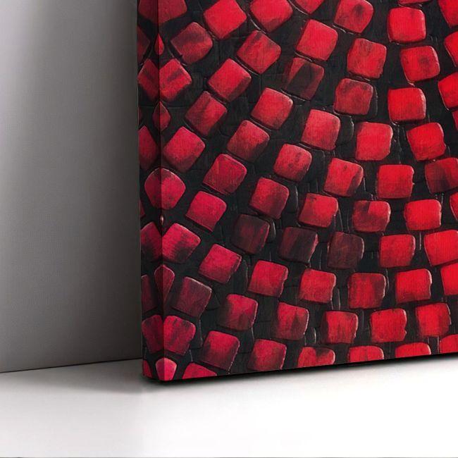 Canvas print Acrylic red on black II