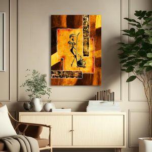 Πίνακας σε καμβά αφηρημένος γεωμετρικός Abstract oil painting female Όψη 1 2