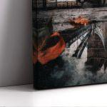Canvas print London bridge tower on wax