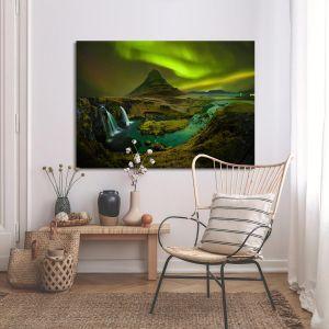 Canvas print  Aurora at Kirkjufell Framed canvas View 1 2