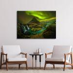 Πίνακας σε καμβά Βόρειο Σέλας, Aurora at Kirkjufell