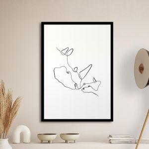 Animals line art, rhinoceros, poster