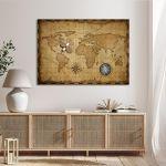 Canvas print Οld world map wooden plane