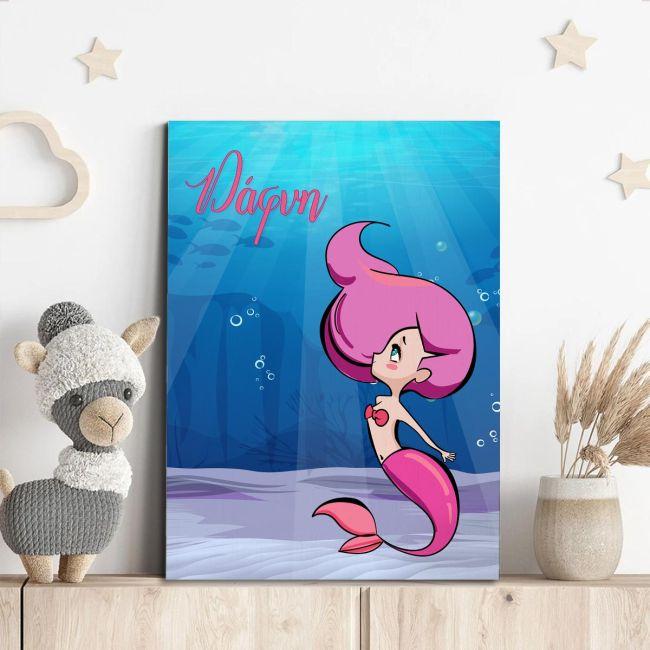 Kids canvas print Mermaid at sea