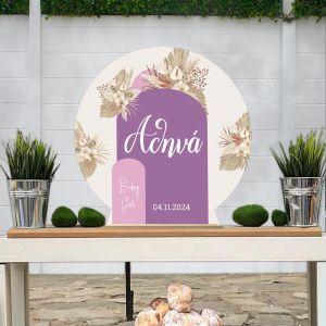 Wooden printed sign, Baby girl boho 2 2