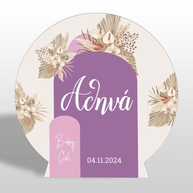 Ξύλινη πινακίδα, Baby girl boho 2