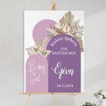 Canvas printwelcome baptism, Baby girl boho 2
