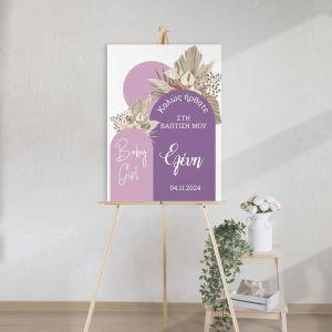 Canvas printwelcome baptism, Baby girl boho 2 2