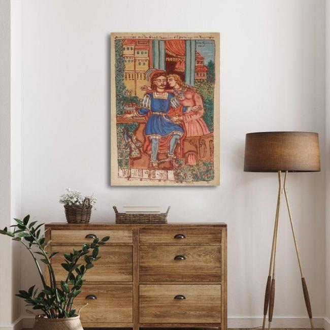 Canvas print Erotokritos with Aretousa, Theofilos