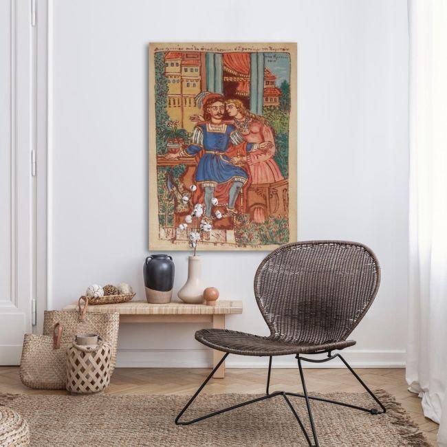 Canvas print Erotokritos with Aretousa, Theofilos