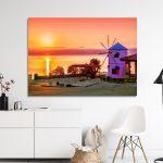 Canvas printTraditional windmill against sunrise, Zakynthos