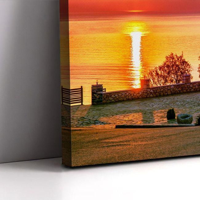 Πίνακας σε καμβά Ζάκυνθος, Traditional windmill against sunrise, Zakynthos