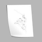 Animals line art, cow and calf, αφίσα, κάδρο