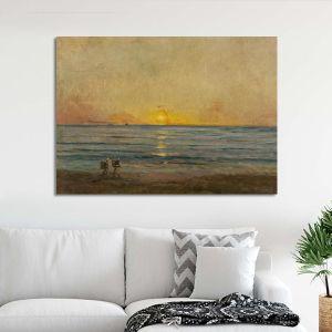 Canvas print Sunset near Villerville, Daubigny C.F.