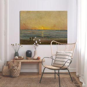 Πίνακας ζωγραφικής Sunset near Villerville Daubigny C.F. Καμβάς τελαρωμένος Όψη 1 2