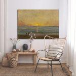 Canvas print Sunset near Villerville, Daubigny C.F.