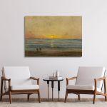 Canvas print Sunset near Villerville, Daubigny C.F.