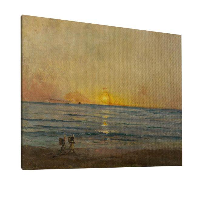 Canvas print Sunset near Villerville, Daubigny C.F.