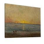 Canvas print Sunset near Villerville, Daubigny C.F.