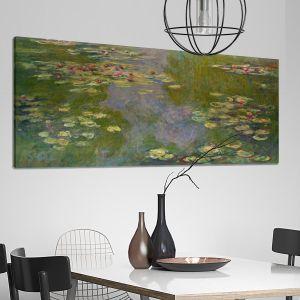 Πίνακας ζωγραφικής Water lilies Monet C. panoramic Καμβάς τελαρωμένος Όψη 1 2