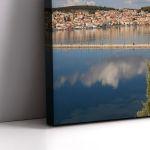 Πίνακας σε καμβά Αργοστόλι, Sunset view of greek city of Argostoli, τρίπτυχος