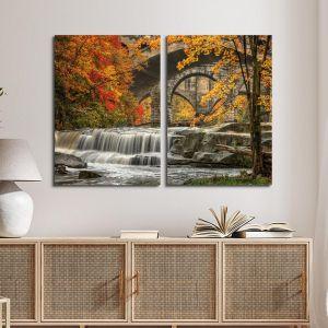 Canvas print Berea falls In autumn, two panels