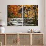 Πίνακας σε καμβά Berea falls In autumn, δίπτυχος