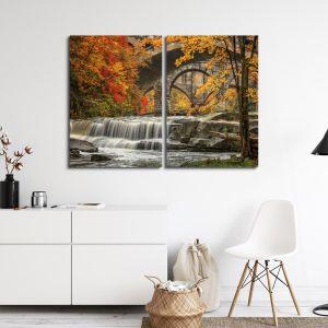 Canvas print Berea falls In autumn, two panels 2