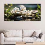 Canvas printWhite orchids, panoramic