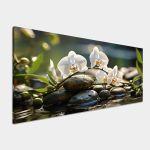 Canvas printWhite orchids, panoramic