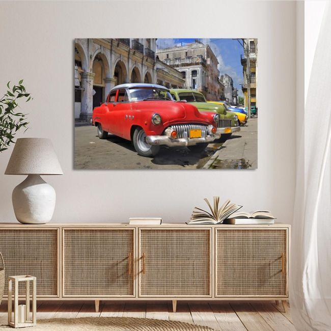 Πίνακας σε καμβά Αβάνα αυτοκίνητα, Colorful Havana cars