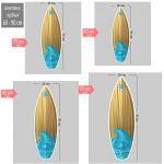 Wooden figure printed Surf board