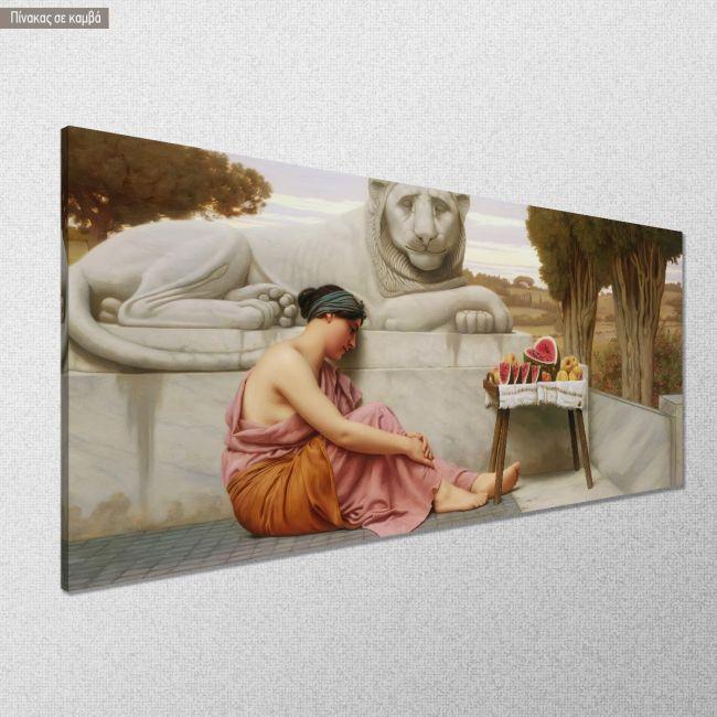 Canvas print The fruit vendor, John William Godward, panoramic