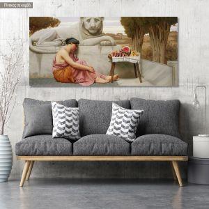 Canvas print The fruit vendor, John William Godward, panoramic