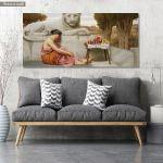 Canvas print The fruit vendor, John William Godward, panoramic